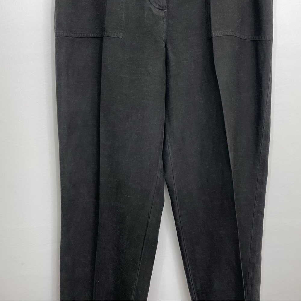 Fitigues Black Silk Linen Blend Pants - Picture 4 of 8